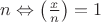 $n \Leftrightarrow \left( \frac{x}{n}\right)=1$ $n \Leftrightarrow \left( \frac{x}{n}\right)=1$
