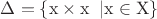 \Delta=\{{\rm x} \times {\rm x}\;\; |{\rm  x}\in {\rm X}\}