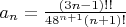 $a_n=\frac{(3n-1)!!}{48^{n+1}(n+1)!}$