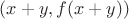 $(x+y, f(x+y))$