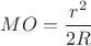$\displaystyle MO=\frac{r^2}{2R}$