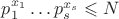 $p_1^{x_1}\ldots p_s^{x_s}\leqslant N$