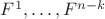 $F^1,\dots,F^{n-k}$ $F^1,\dots,F^{n-k}$