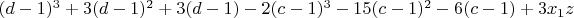 $(d-1)^3+3(d-1)^2+3(d-1)-2(c-1)^3-15(c-1)^2-6(c-1)+3x_1z$