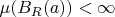$\mu(B_R(a))<\infty$