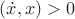 $(\dot x,x)>0$