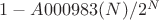$1-A000983(N)/2^N$