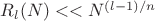 $R_l(N) << N^{(l-1)/n}$