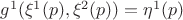 $g^1(\xi^1(p), \xi^2(p))=\eta^1(p)$