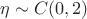 $\eta \sim C(0, 2)$