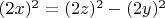 $ (2x)^2 = (2z)^2 - (2y)^2 $