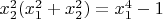 $x_2^2(x_1^2+x_2^2)=x_1^4-1$