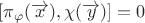 $[\pi_{\varphi}(\overrightarrow{x}),\chi(\overrightarrow{y})]=0$