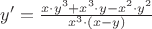 $y' = \frac{x\cdot y^{3}+x^{3}\cdot y-x^{2} \cdot y^2}{x^3 \cdot {(x - y)}}$