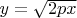 $y = \sqrt{2px}$