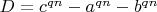 $D=c^{qn}-a^{qn}-b^{qn}$