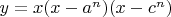 $y=x(x-a^n)(x-c^n)$