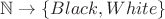 $\mathbb N \to \{Black,White\}$ $\mathbb N \to \{Black,White\}$