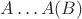 $A\ldots A(B)$