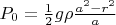 $P_0=\frac 1 2 g \rho \frac {a^2-r^2} a$