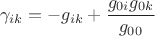 $$\gamma_{ik}=-g_{ik}+\frac{g_{0i}g_{0k}}{g_{00}}$$