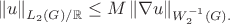 \[
\left\| u \right\|_{L_2(G)/\mathbb{R}} \leq M \left\| \nabla u
\right\|_{W_2^{-1}(G).
\]