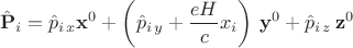 $$\hat{\mathbf P}_i=\hat{p}_{i\,x}\mathbf x ^0+\left( \hat{p}_{i\,y}+\frac{eH}{c}x_i\right)\,\mathbf y^0 + \hat{p}_{i\,z}\,\mathbf z^0$$