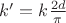 ${k'}=k\frac{2d}{\pi}$