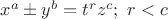 $x^a\pm y^b=t^rz^c;\ r<c$