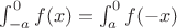 \int_{-a}^0f(x) = \int_a^0f(-x)
