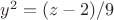 $y^2=(z-2)/9$