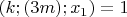 $(k;(3m);x_1)=1$