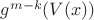 $g^{m-k}(V(x))$