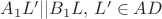 $A_1L'||B_1L,\, L'\in AD$