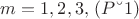 $m = 1, 2, 3,\idots\, (P &ndash; 1)$