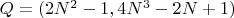 $Q=(2N^2-1,4N^3-2N+1)$
