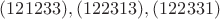 $(121233), (122313), (122331)$