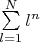$\sum\limits_{l=1}^Nl^n$