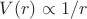 $V(r)\propto 1/r$