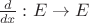 $\frac{d}{dx}:E\to E$