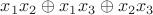 $x_1x_2\oplus x_1x_3\oplus x_2x_3$