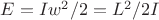 $E = Iw^2/2 = L^2/2I $