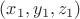 $ (x_1,y_1,z_1)$
