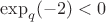$\exp_q(-2)<0$