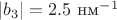 $|b_{3}|=2.5$ нм$^-^1$