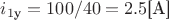 $i_{1\text{у}}=100/40=2.5\text{[A]}$