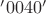 $'0040'$