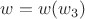 $w=w(w_3)$
