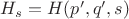 $H_s=H(p',q',s)$