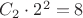 $C_2\cdot2^2=8$